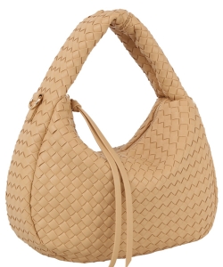Fashion Woven Shoulder Bag Hobo DE-0758 BEIGE